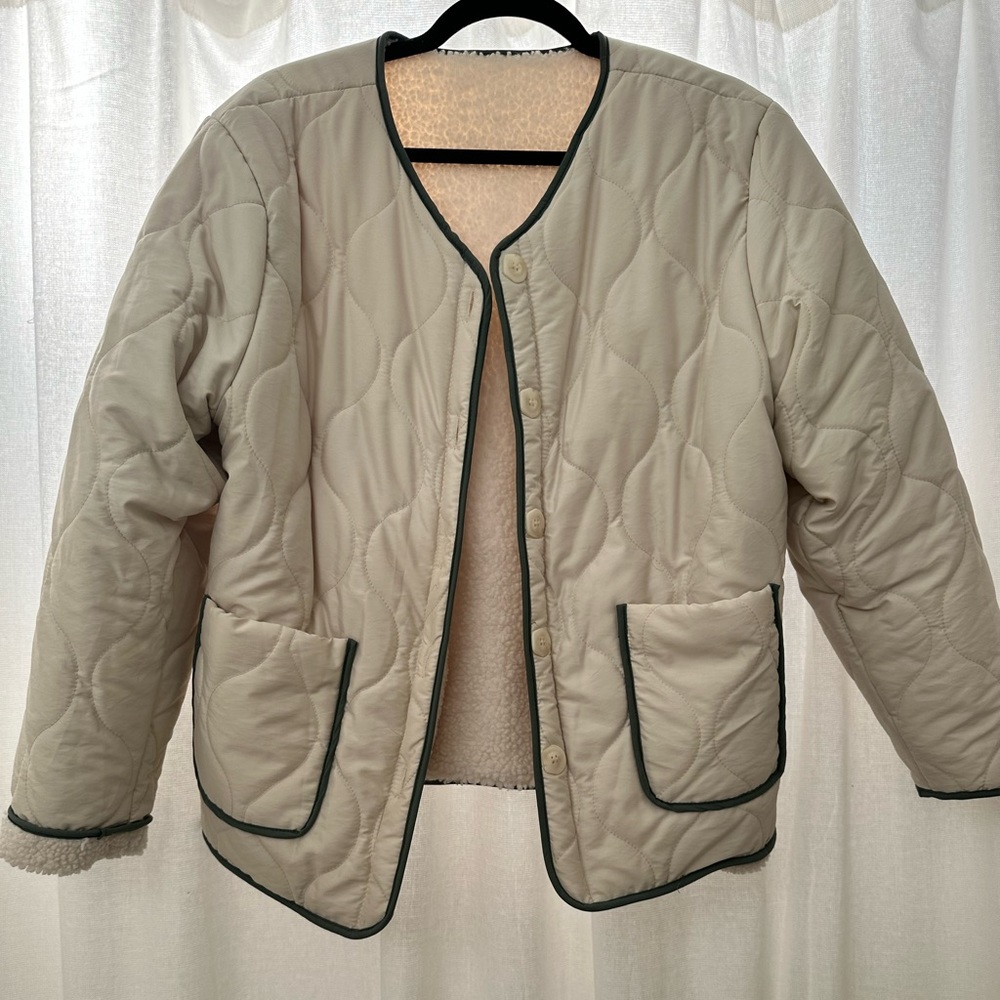 Quilted Reversible Sherpa Jacket